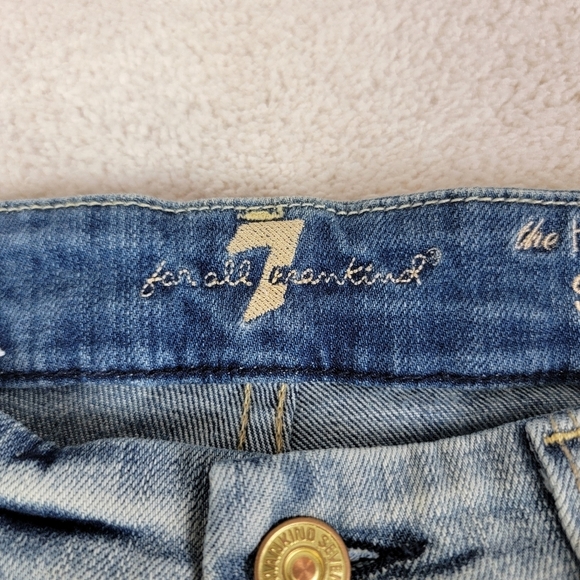 7 For All Mankind Slim Illusion Luxe High Waist Ankle Skinny Denim Jeans 27 NEW - Picture 11 of 16